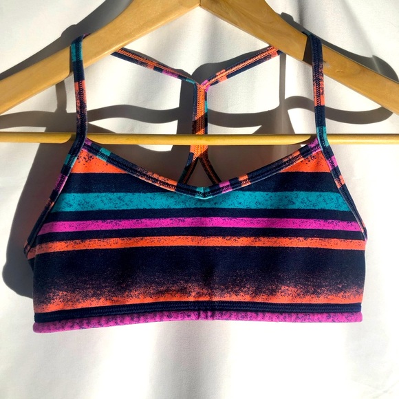 Ivivva Other - Ivivva Lululemon Girls Sports Bra Multicolor Stripe Power Y Racerback Size 12